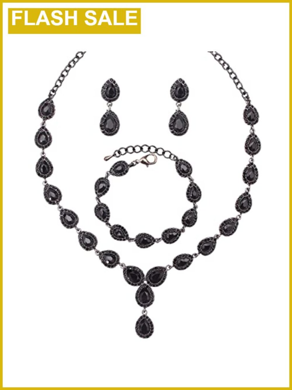 Austrian Crystal Rhinestone Necklace Earrings Bracelet Jewelry Set Bridal